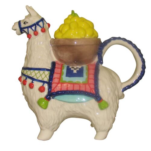 Llama Lemons Novelty Collectable Ceramic Themed Teapot 26cm