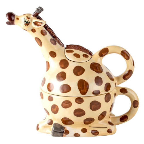 LMD Stoneware Giraffe Tea For One Teapot Mug Set 21cm