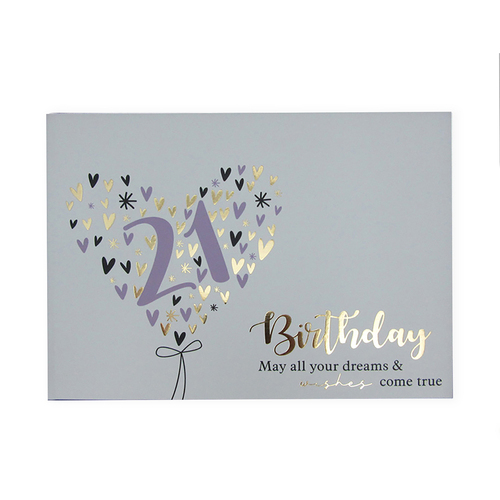 21St Heart Guest Book 23x18 Novelty Birthday Party Signature Pad