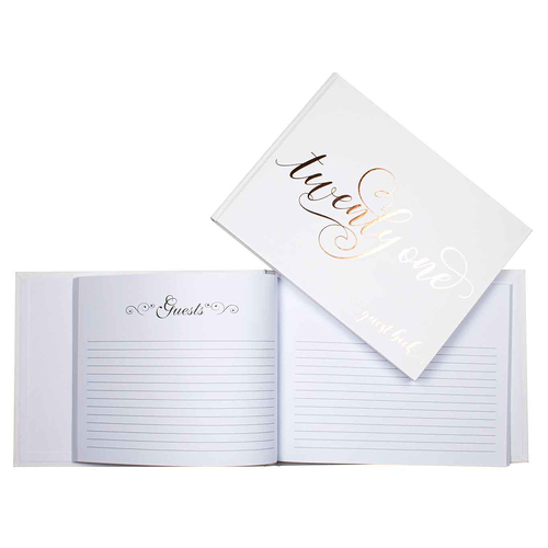 21st Birthday Signature Guest Book Rose Gold Text 23x18cm Novelty/Keepsake