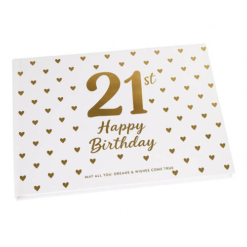 LMD 21st Sweet Heart Guest Book w/ Gold Text Cardboard 23x18cm