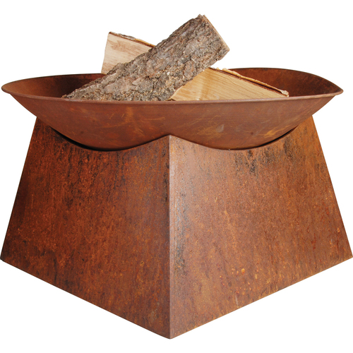 Wildtrak Rustic 56.5x34cm Fire Pit w/ Square Base - Brown