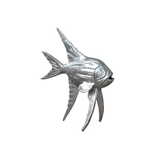 White Moose Goldfish Home Decor Metal Sculpture/Figurine 30x27x12cm Silver