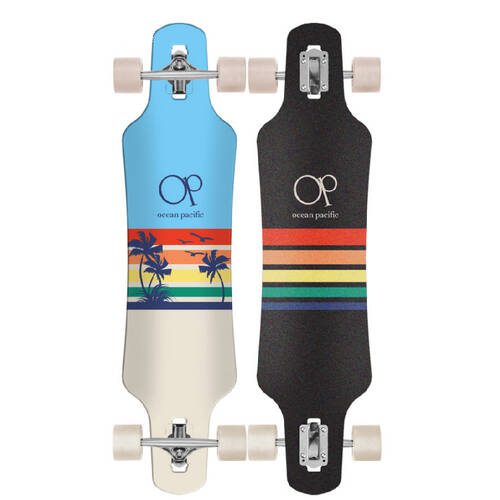 Ocean Pacific Sunset Drop Through Longboard Blue/Off White 9.75in