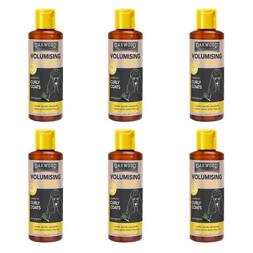 6PK Oakwood Pet 280ml Volumising Shampoo For Curly Coats
