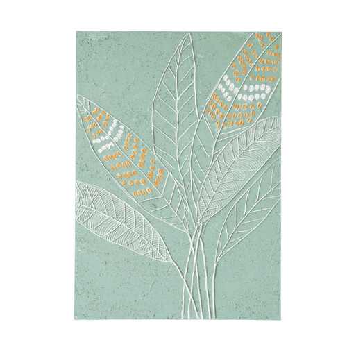 Rayell 50x70cm Premium Edition Artwork Canvas - Leaf Stencil Green