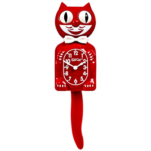 Kit-Cat Klock Gentleman Wall Hanging Decorative Clock Space Cherry Red