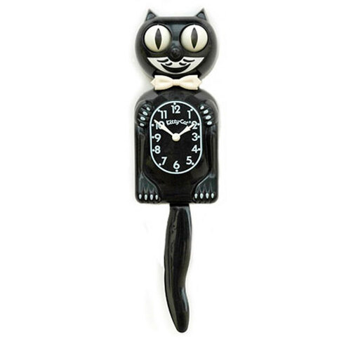 Kitty-Cat Klock 3/4 size Wall Hanging Decorative Clock Black
