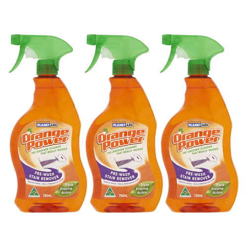 3PK Orange Power Pre-Wash Stain Remover Spray 750ml