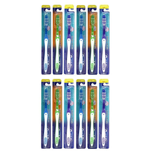 12PK Oral B Soft Shiny Clean Standard Toothbrush Dental Care