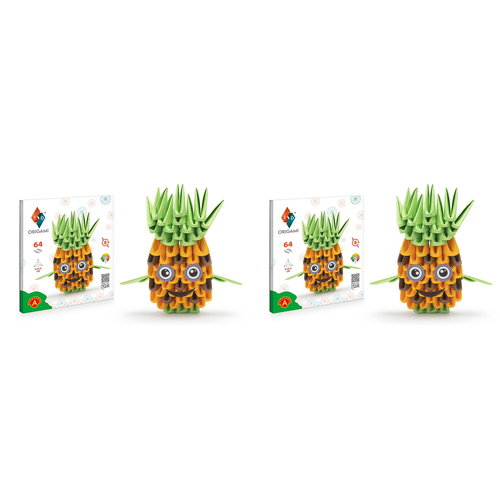 2x 64pc Origami 3D Paperfolding Pineapple Paper Sculpture Kids Toy Kit 8+