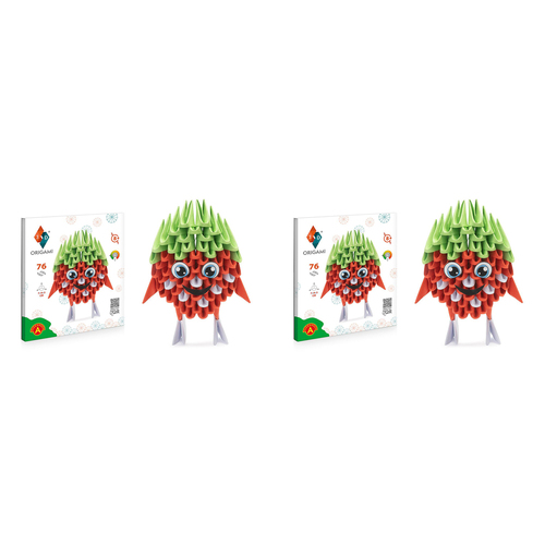 2x 76pc Origami 3D Paperfolding Strawberry Paper Sculpture Kids Toy Kit 8+