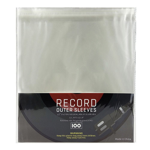 100pc Silcron Protective Outer Sleeve for 12" Records