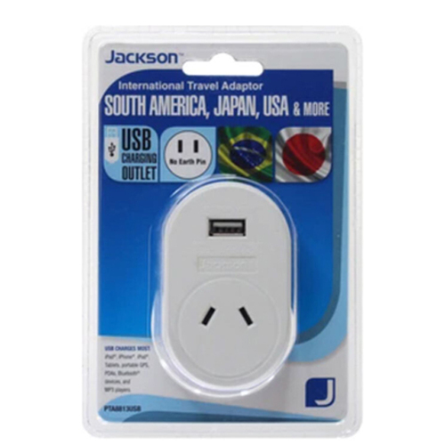 Jackson Outbound Travel Adaptor Japan/South America/USA w/ USB Port