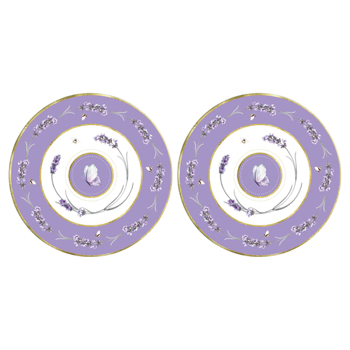 2PK Lavender Dreams Decorative Ceramic Trivet 20cm Round