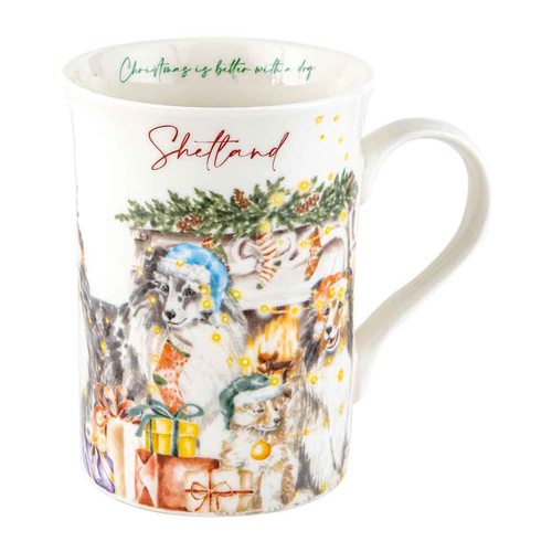 Merry Muddy Paws Shetland 360ml Coffee Mug New Bone China