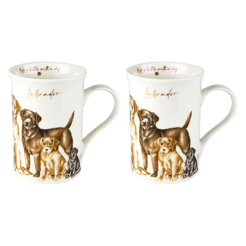 2PK Muddy Paws Decorative Dog/Pet Labrador Ceramic Mug 360ml