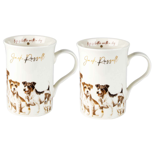 2PK Muddy Paws Decorative Dog/Pet Jack Russell Mug 360ml