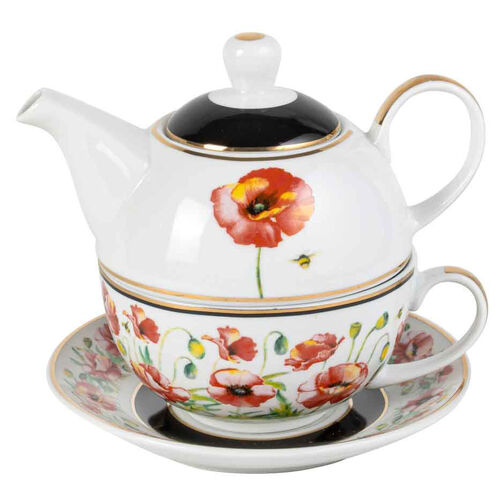 Poppies Collection Decorative Floral Tea For One Set 450ml