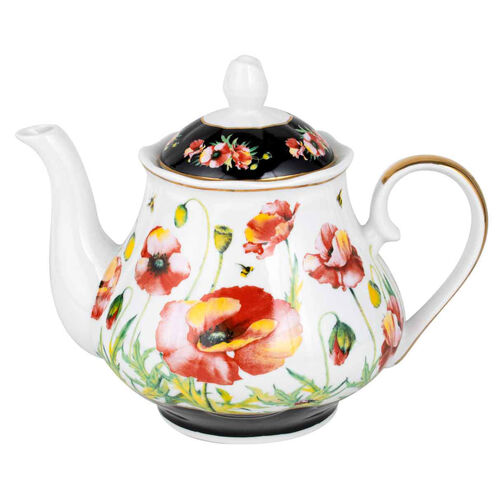 Poppies Collection Decorative Floral Teapot 1200ml