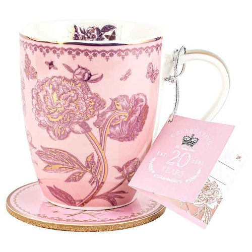 20 Year Roses Mug And Coaster Set 360ml 9.5cm Coaster