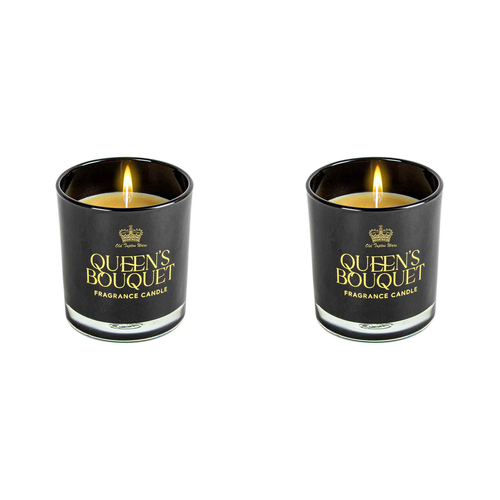 2PK Old Tupton Queens Bouquet Scented Candle 160g Round Black