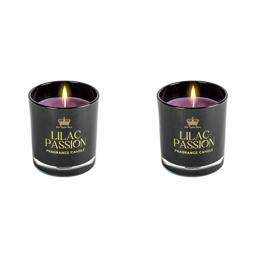 2PK Old Tupton Lilac Passion Scented Candle 160g Round Black