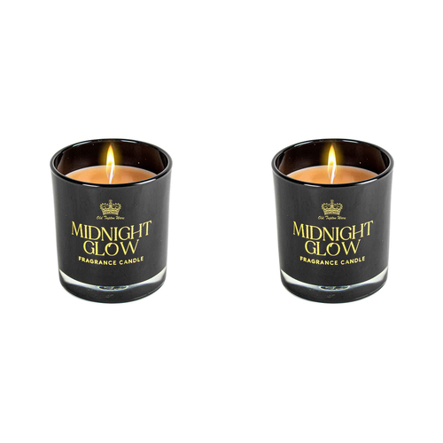 2PK Old Tupton Midnight Glow Scented Candle 160g Round Black