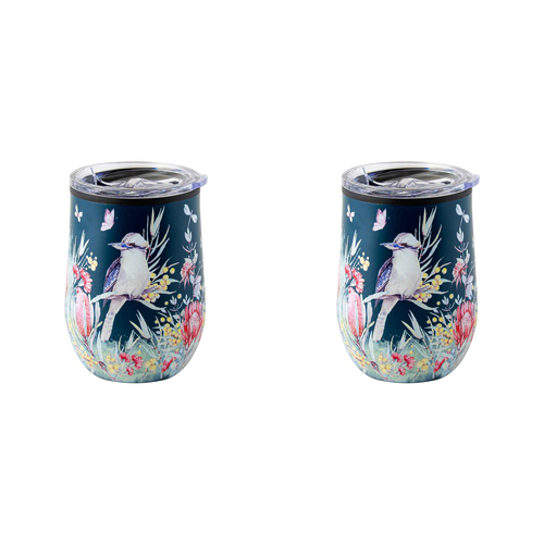 2PK Australian Flora Kookaburra 360ml S/S Insulated Tumbler Double Walled