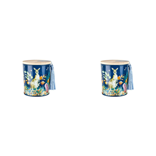 2PK Australiana 300g Vanilla Scented Candle w/ Wood Lid & Tassel - Kangaroo