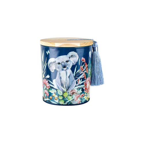 Australiana 300g Vanilla Scented Candle w/ Wood Lid & Tassel - Koala