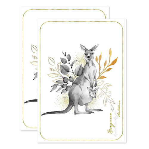 2PK LMD Australian Kangaroo Flora & Fauna Cotton Tea Towel Cotton 50x70cm