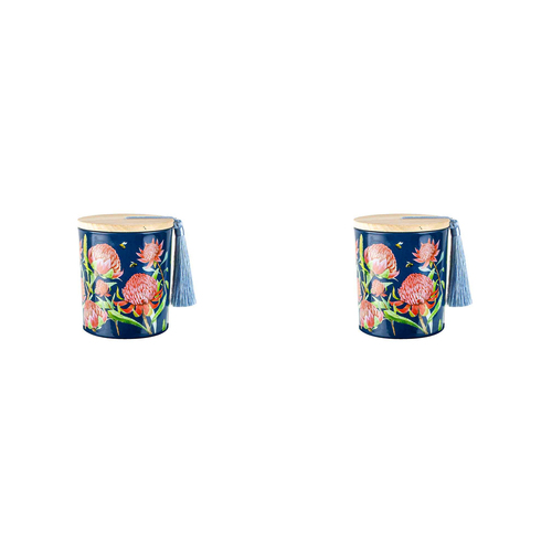 2PK Australiana 300g Vanilla Scented Candle w/ Wood Lid & Tassel - Waratah