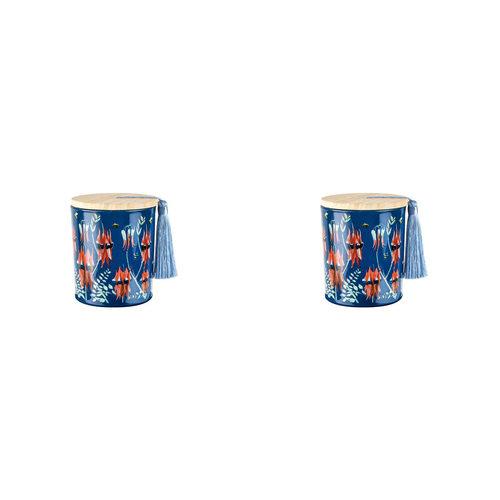 2PK Australiana 300g Vanilla Scented Candle w/ Wood Lid & Tassel - Desert Pea