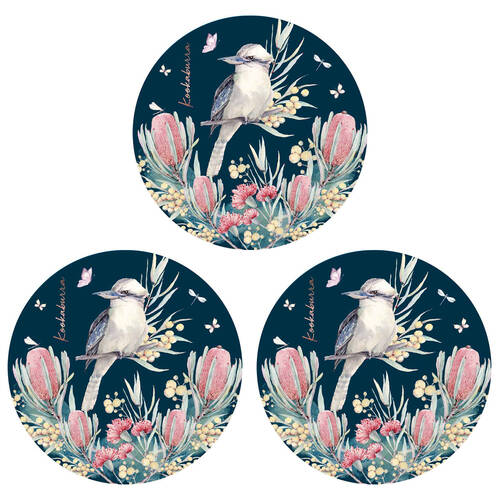 3PK LMD Kookaburra Ceramic Surface Protector Round 25cm - Navy
