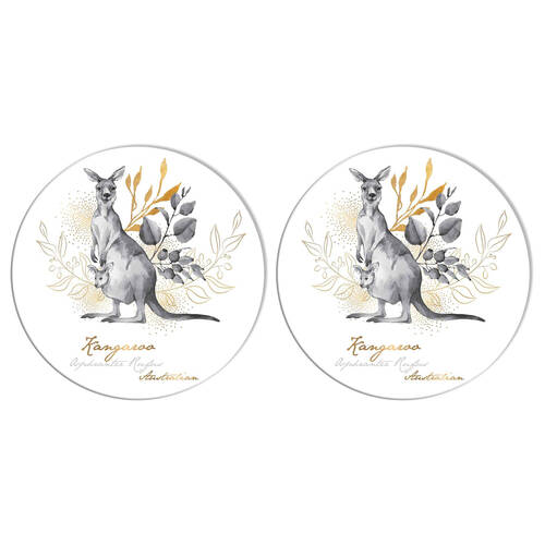 2PK LMD Kangaroo Ceramic Surface Protector Round 25cm - Black/White
