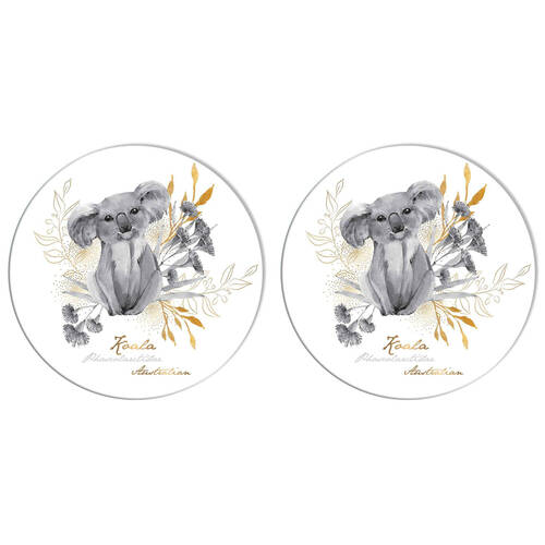 2PK LMD Koala Ceramic Surface Protector Round 25cm - Black/White