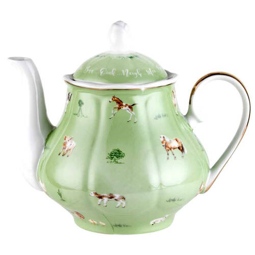 LMD Farm Lane Porcelain Teapot Kettle 1200ml - Green