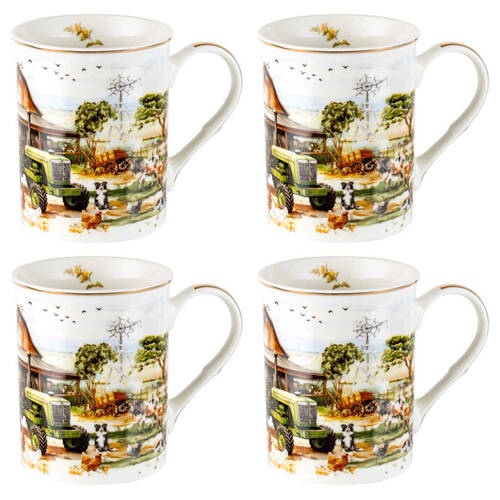 4PK LMD Country Life New Bone China Coffee Mug Drinkware 360ml