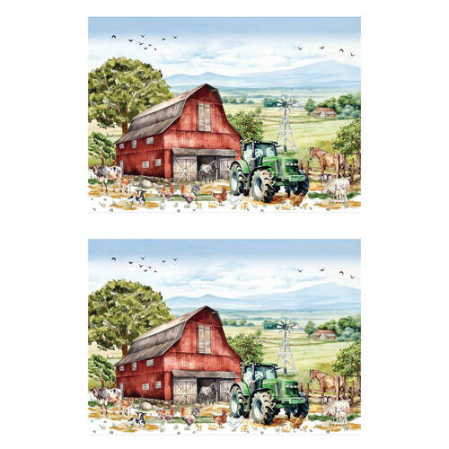 2PK LMD Country Life Cotton Tea Towel Rectangular 50x70cm