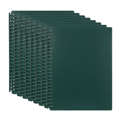 8PK Marbig Premium 20-Pocket Refillable A4 Display Book - Bottle Green