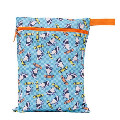 Splosh Out & About Shark Waterproof Kids/Children Wet Bag 40x30cm Blue