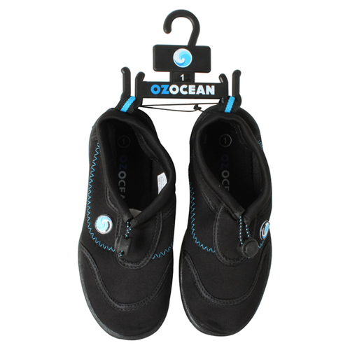 Oz Ocean Meelup Aqua Beach/Pool Shoes For Kids Size 1 - Black