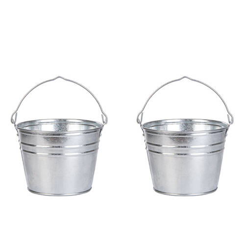 2PK Esschert Design Garden Storage Zinc Bucket Water Container Small 25.2cm
