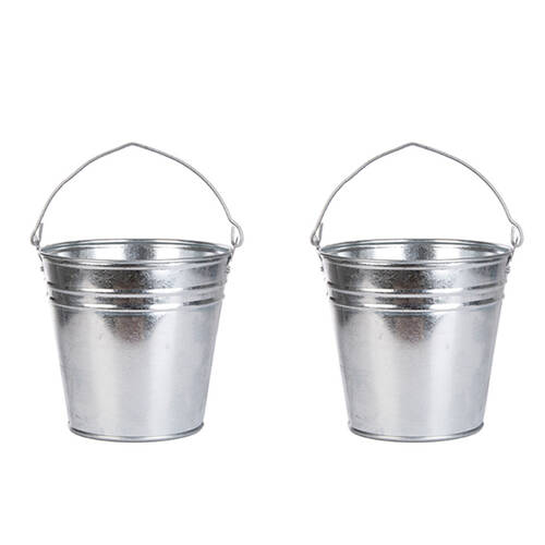 2PK Esschert Design Garden Storage Zinc Bucket Water Container Medium 26.9cm