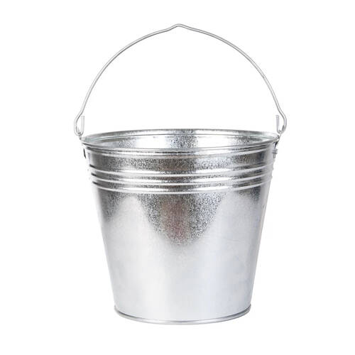 Esschert Design Zinc Bucket Outdoor Garden Container 14.7L Silver