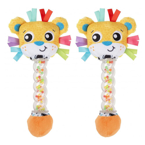 2PK Playgro Safari Shaker Rain Rattle Stick Baby Activity Toy 3m+