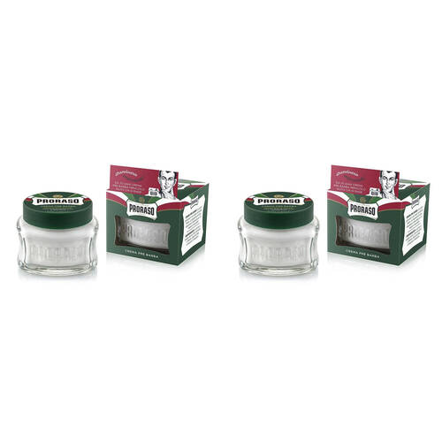2PK Proraso Pre Shave Cream w/ Eucalyptus & Menthol 100ml