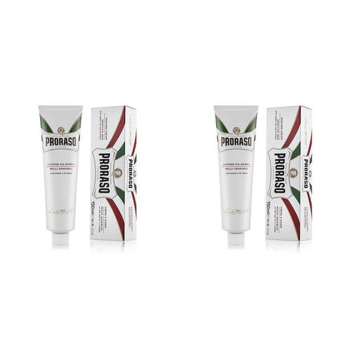 2PK Proraso Shaving Cream In A Tube For Sensitive Skin w/ Green Tea 150ml
