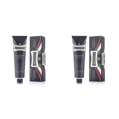 2PK Proraso Men's Shaving Cream In A Tube w/ Aloe 150ml